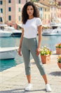 KHAKI Petite Cropped Stretch Trouser, Image 1 of 3