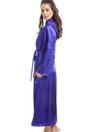 Purple Camille Lingerie Purple Plain Satin Dressing Gown, Image 4 of 5