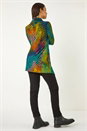 Red Geometric Textured Tunic, Image 4 of 5