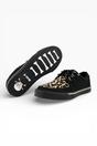 Black TUK Footwear Black Pointed Creeper Sneaker Leopard Canvas Shoes, Image 6 of 8
