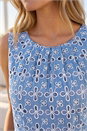 Denim Embroidered Midi Dress, Image 4 of 4