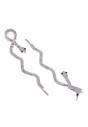 Silver Serpent Drop Earrings, Image 3 of 5