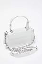 White Textured Crossbody Mini City Bag, Image 3 of 3