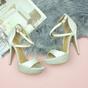 Ivory AJVANI Ivory High Heel Crossed Straps Platform Sandals, Image 4 of 6