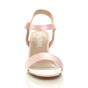 Light Pink Mid Block Heel Buckle Strappy Sandals, Image 6 of 6