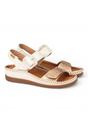 White Womens leather Summer Sandals-W8K-0555C1, Image 4 of 8