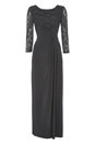 Black Lace Embellished Maxi Dress, Image 4 of 4