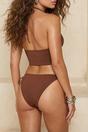 Brown Halterneck Triangle Bikini Set with Tie Side Bottoms, Image 4 of 4