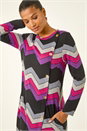 Purple Zig Zag Side Button Dress, Image 4 of 5