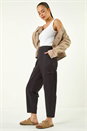 Black Petite Cotton Cargo Stretch Trousers , Image 1 of 5