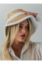 Cream SVNX Cream Borg Bucket Hat - Reversible, Image 1 of 5