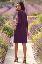 Purple A-Line Pocket Detail Stretch Swing Dress, Image 3 of 4