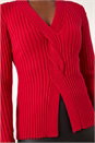 Red Cable Split Detail Rib Jumper, Image 5 of 8