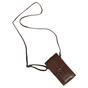 Brown 'PETRA' Polished VT Real Leather Mobile Phone Crossbody Bag, Image 4 of 6