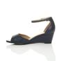 Navy Blue AJVANI Navy Blue Mid Wedge Heel Ankle Strap Sandals, Image 3 of 6
