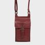 Red 'MYLA' Real Leather Mobile Phone Crossbody Bag, Image 1 of 6