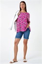 MAGENTA Leaf Print Oversized Top, Image 2 of 5
