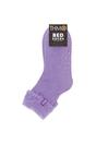 Purple 1 Pack Ladies Soft Plush Lined Slipper Bed Socks, Image 2 of 3