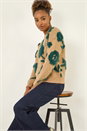 Beige Fluffy Floral Knit Jumper, Image 2 of 7