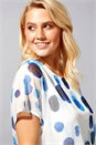 Blue Spot Mesh Chiffon Overlay Top, Image 4 of 4