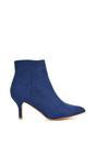 Navy XY LONDON Navy 'Anastsia' Low Mid Kitten High Heel Stiletto Zip-Up Ankle Boots, Image 1 of 5