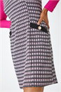 Pink Sleeveless Houndstooth Stretch Dress, Image 5 of 5