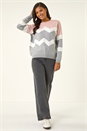 Pink Zig Zag Contrast Jumper, Image 3 of 5