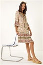 KHAKI Dusk Mix Print Smock Midi Dress, Image 2 of 7