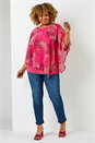 Fuchsia Curve Paisley Print Chiffon Top, Image 3 of 5