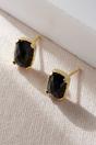 Black Gold Plated Sterling Silver CZ Black Studs, Image 1 of 3