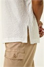 Ivory Textured Crepe Boxy Shirt, Image 5 of 5