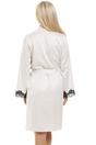 Cream Short Ivory Satin Black Floral Lace Wrap, Image 4 of 5