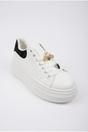 Black iKrush Black Sloane White Platform Trainers, Image 2 of 5