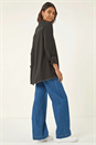 Black Contrast Stitch Shirt, Image 4 of 7