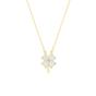 Gold White Opal Four Leaf Clover Sterling Silver Necklace, Image 1 of 1