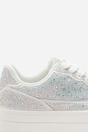 White 'Darcia' Wedge Lace Up Trainer with Diamante Detail, Image 6 of 7