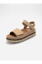 Beige iKrush Beige Violet Suede Platform Sandals, Image 5 of 8