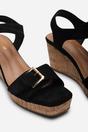 Black Where's That From Black Olivine Double Strap Platform Wedge, Image 5 of 6