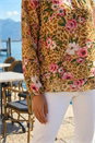 Brown Animal Floral Print Tunic Top, Image 4 of 4