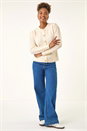 Ivory  Textured Buttoned Knit Cardigan, Image 3 of 5