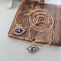 Gold Large Evil Eye Zircon Dangle Hoop Earrings, Image 6 of 7