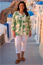 Green Curve Textured Geometric Shirt, Image 1 of 4