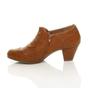 Tan AJVANI Tan Mid Heel Brogue Button Ankle Boots Shoe Boots, Image 3 of 6