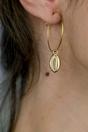 Gold Cowrie Hoop Earrings, Image 1 of 3