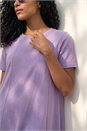 Lavender Cotton Panelled Swing Stretch Dress, Image 4 of 4