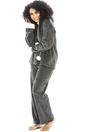 Charcoal Camille Lingerie Charcoal Supersoft Hooded Pyjama Set, Image 3 of 5