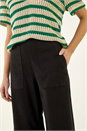 Black Cotton Stretch Wide Leg Jean, Image 5 of 5