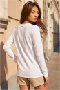 White Long Sleeve Jersey Top, Image 3 of 4