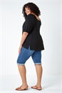 Black Curve Plain Stretch Jersey Top, Image 3 of 5