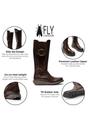 Brown Womens Leather Knee-High Boots-SOIF360, Image 3 of 5